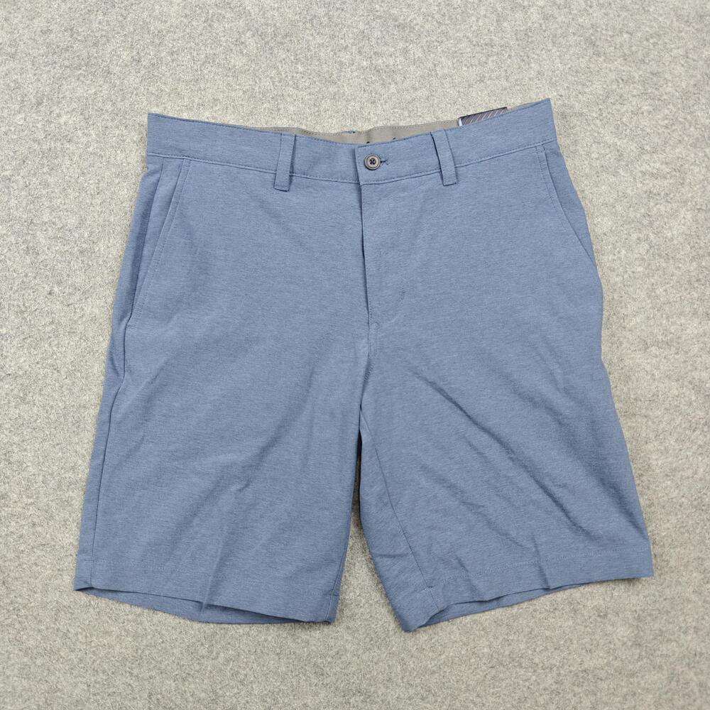 Ben Hogan Shorts Mens 30 Blue 8" Inseam Chino Polyester Stretch Pockets